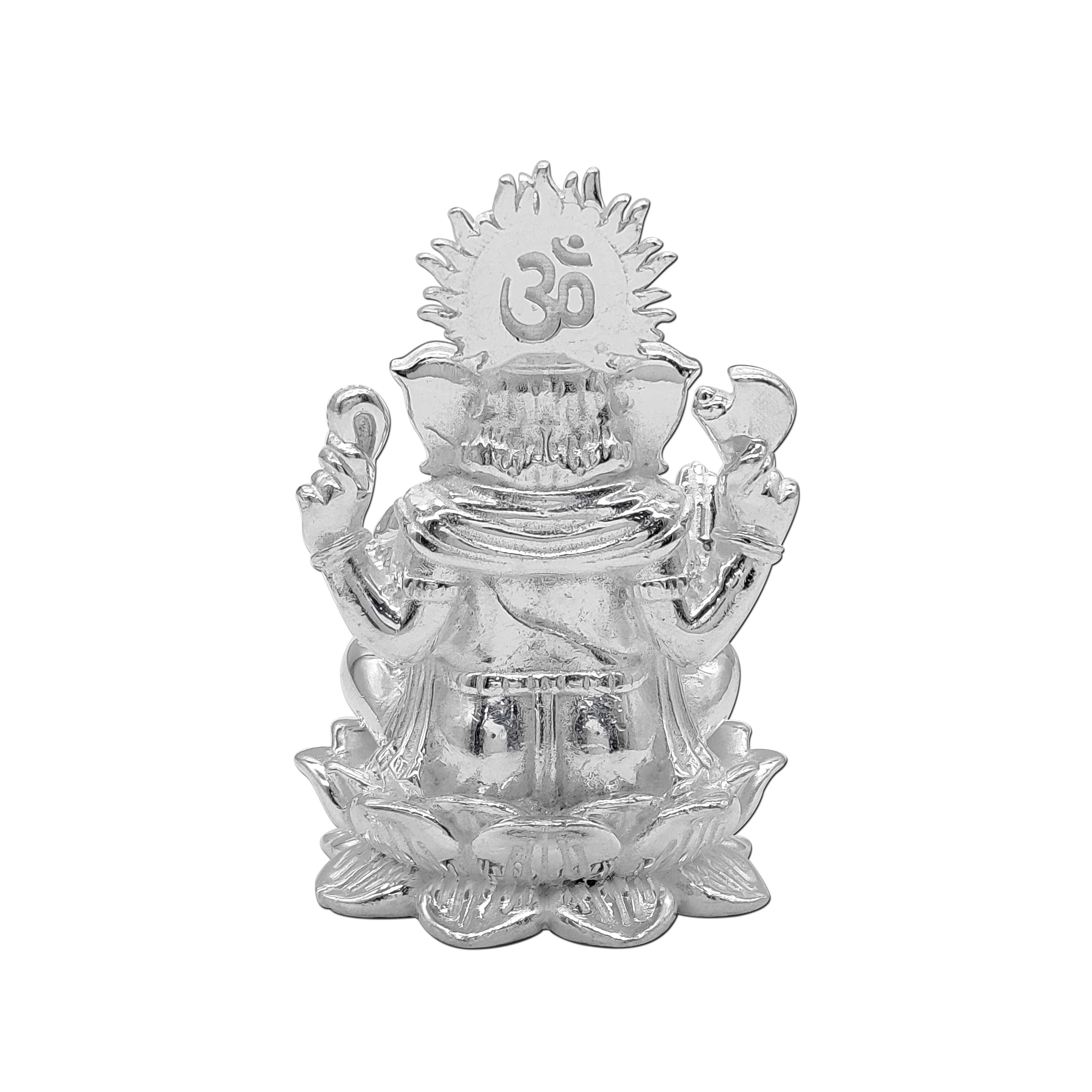 Maa Silver Pure Silver Ganesha Ganpati Ji Bis Hallmarked Solid Idol/Murti With Lotus Kamal Base Perfect For Gifting & Pooja Use